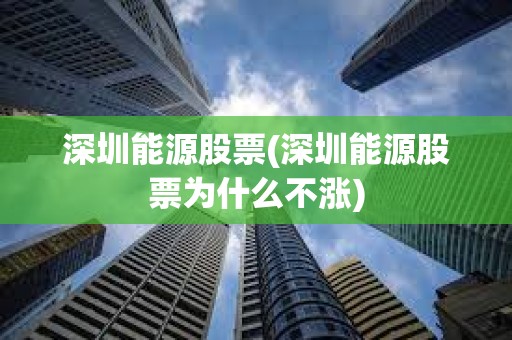 深圳能源股票(深圳能源股票為什么不漲)