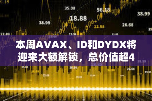 本周AVAX、ID和DYDX將迎來大額解鎖，總價值超4億美元