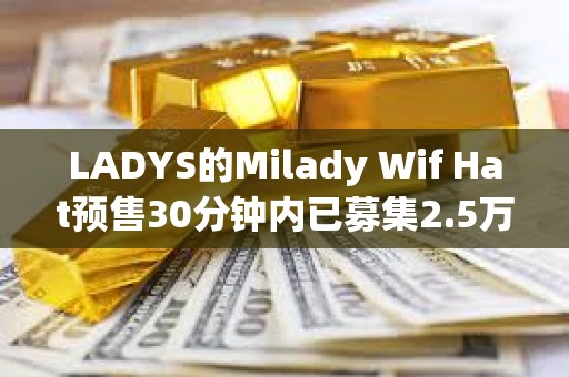 LADYS的Milady Wif Hat預售30分鐘內已募集2.5萬枚SOL