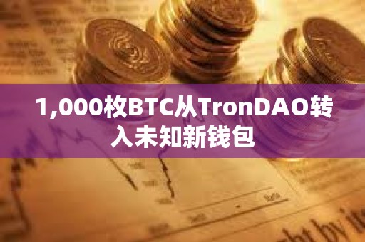 1,000枚BTC從TronDAO轉入未知新錢包