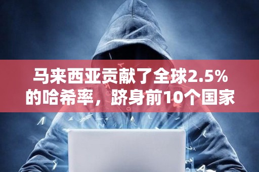 馬來西亞貢獻了全球2.5%的哈希率，躋身前10個國家之列