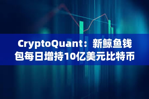 CryptoQuant：新鯨魚錢包每日增持10億美元比特幣