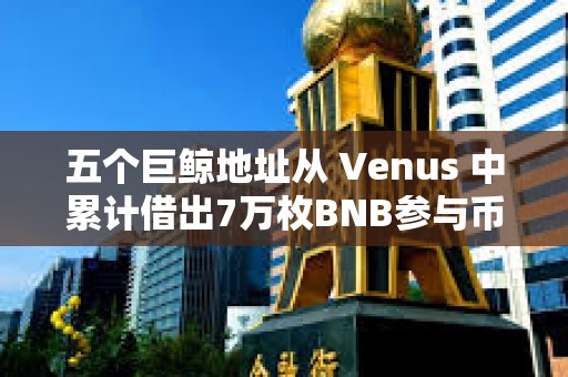 五個巨鯨地址從 Venus 中累計借出7萬枚BNB參與幣安新幣挖礦
