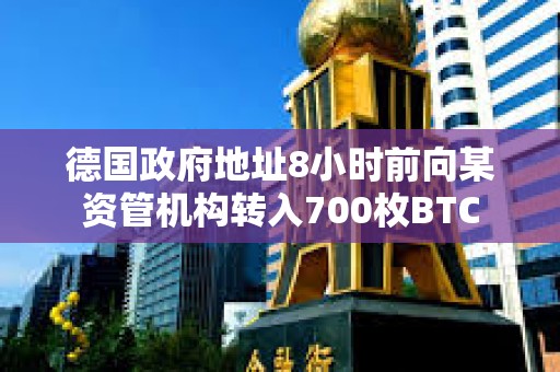 德國政府地址8小時前向某資管機(jī)構(gòu)轉(zhuǎn)入700枚BTC