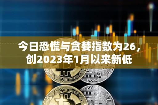 今日恐慌與貪婪指數為26，創2023年1月以來新低