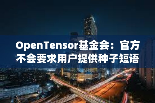 OpenTensor基金會：官方不會要求用戶提供種子短語等信息，當心此類詐騙