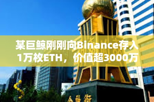某巨鯨剛剛向Binance存入1萬枚ETH，價值超3000萬美元