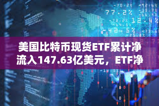 美國比特幣現貨ETF累計凈流入147.63億美元，ETF凈資產比率達4.42%