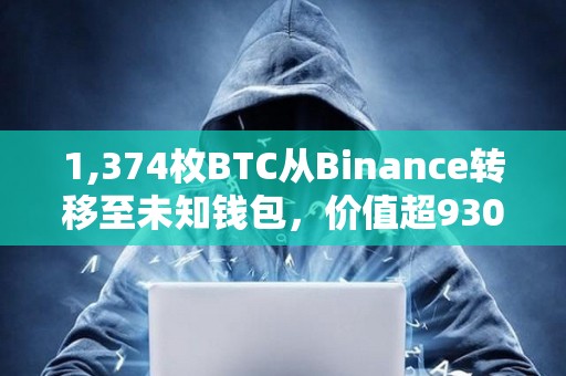 1,374枚BTC從Binance轉(zhuǎn)移至未知錢包，價(jià)值超9300萬美元