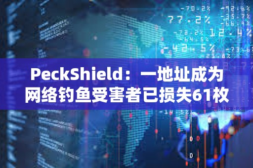 PeckShield：一地址成為網(wǎng)絡(luò)釣魚(yú)受害者已損失61枚WETH