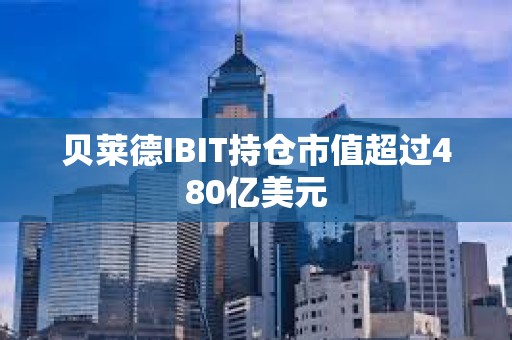 貝萊德IBIT持倉市值超過480億美元