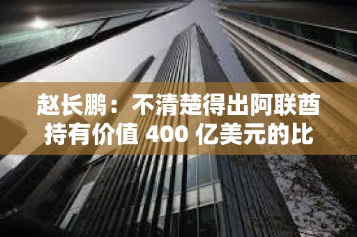 趙長鵬：不清楚得出阿聯(lián)酋持有價值 400 億美元的比特幣的計算方法，數(shù)字高于預(yù)期