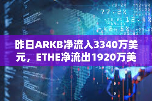 昨日ARKB凈流入3340萬美元，ETHE凈流出1920萬美元