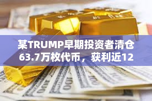某TRUMP早期投資者清倉63.7萬枚代幣，獲利近1200萬美元