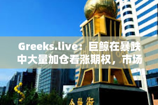 Greeks.live：巨鯨在暴跌中大量加倉看漲期權，市場對未來整體仍保持樂觀