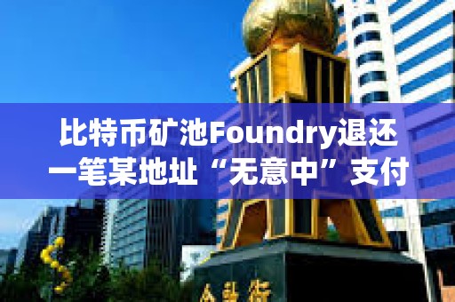 比特幣礦池Foundry退還一筆某地址“無(wú)意中”支付的8.18枚BTC交易費(fèi) 比特幣礦池Foundry退還一筆某地址“無(wú)意中”支付的8.18枚BTC交易費(fèi)