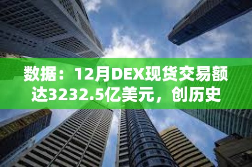 數據：12月DEX現貨交易額達3232.5億美元，創歷史新高