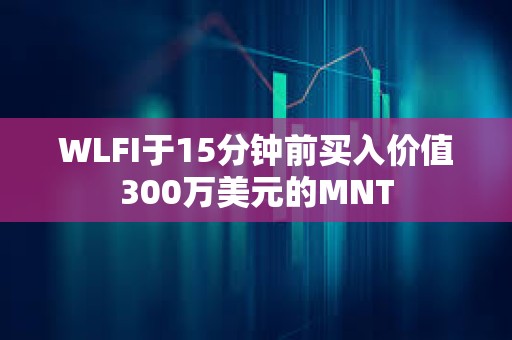 WLFI于15分鐘前買入價值300萬美元的MNT