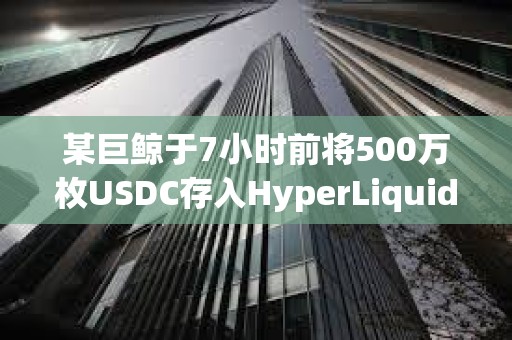 某巨鯨于7小時前將500萬枚USDC存入HyperLiquid以增持HYPE