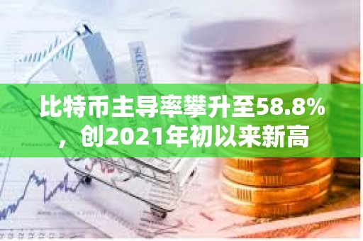 比特幣主導(dǎo)率攀升至58.8%，創(chuàng)2021年初以來新高