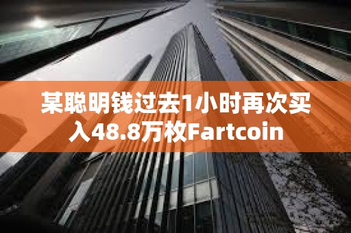 某聰明錢過去1小時(shí)再次買入48.8萬枚Fartcoin