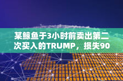 某鯨魚于3小時前賣出第二次買入的TRUMP,損失90萬美元本金 某鯨魚于3小時前賣出第二次買入的TRUMP,損失90萬美元本金