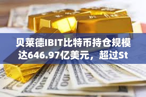 貝萊德IBIT比特幣持倉規(guī)模達646.97億美元，超過Strategy