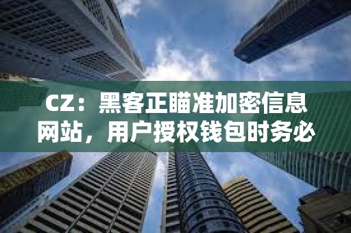 CZ：黑客正瞄準加密信息網站，用戶授權錢包時務必小心