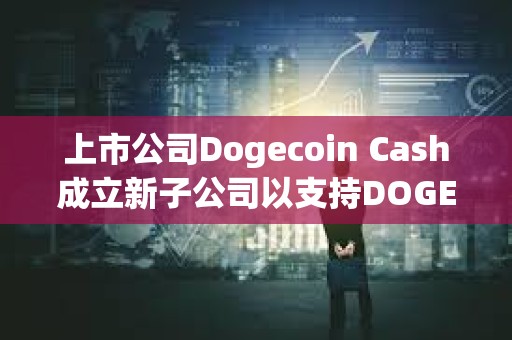 上市公司Dogecoin Cash成立新子公司以支持DOGE財庫策略