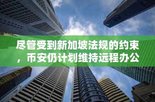 盡管受到新加坡法規(guī)的約束,幣安仍計(jì)劃維持遠(yuǎn)程辦公模式 盡管受到新加坡法規(guī)的約束,幣安仍計(jì)劃維持遠(yuǎn)程辦公模式