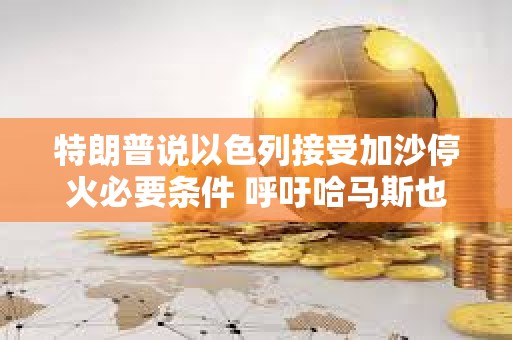 特朗普說以色列接受加沙停火必要條件 呼吁哈馬斯也接受