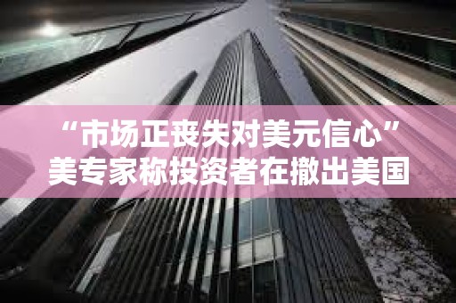 “市場正喪失對美元信心” 美專家稱投資者在撤出美國市場