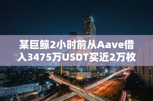 某巨鯨2小時前從Aave借入3475萬USDT買近2萬枚ETH
