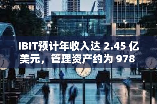 IBIT預(yù)計(jì)年收入達(dá) 2.45 億美元,管理資產(chǎn)約為 978 億美元 IBIT預(yù)計(jì)年收入達(dá) 2.45 億美元,管理資產(chǎn)約為 978 億美元