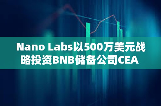 Nano Labs以500萬美元戰(zhàn)略投資BNB儲備公司CEA INDUSTRIES