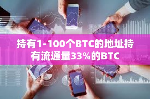 持有1-100個BTC的地址持有流通量33%的BTC