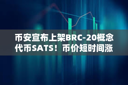 幣安宣布上架BRC-20概念代幣SATS！幣價(jià)短時(shí)間漲超一倍