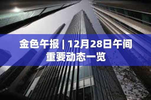 金色午報(bào) | 12月28日午間重要?jiǎng)討B(tài)一覽