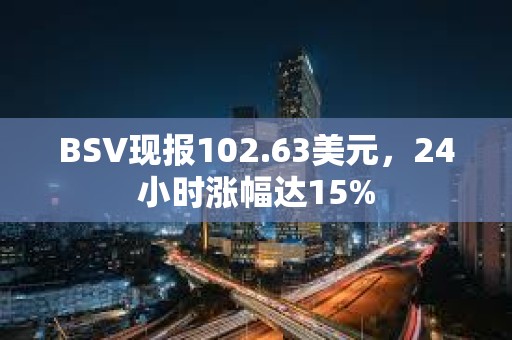 BSV現報102.63美元，24小時漲幅達15%