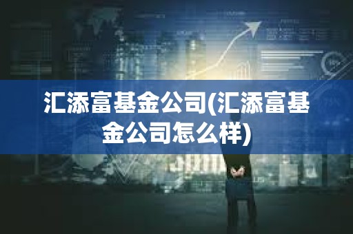 匯添富基金公司(匯添富基金公司怎么樣)