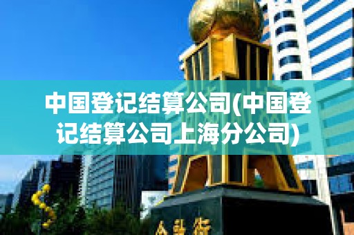 中國登記結算公司(中國登記結算公司上海分公司)