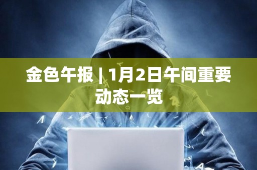 金色午報 | 1月2日午間重要動態一覽