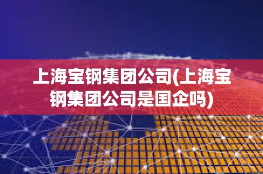 上海寶鋼集團公司(上海寶鋼集團公司是國企嗎)