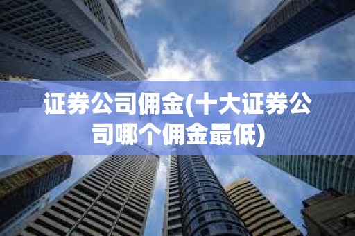 證券公司傭金(十大證券公司哪個傭金最低)