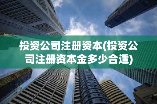 投資公司注冊資本(投資公司注冊資本金多少合適) 投資公司注冊資本(投資公司注冊資本金多少合適)