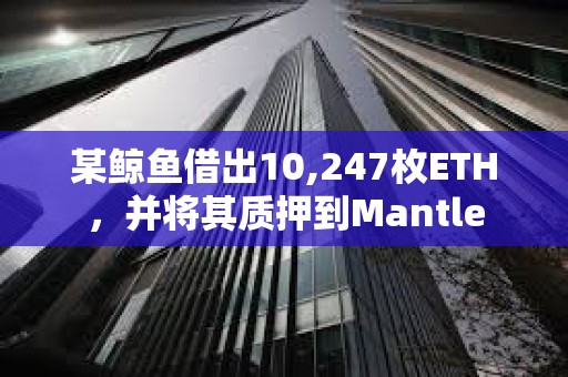 某鯨魚借出10,247枚ETH，并將其質押到Mantle