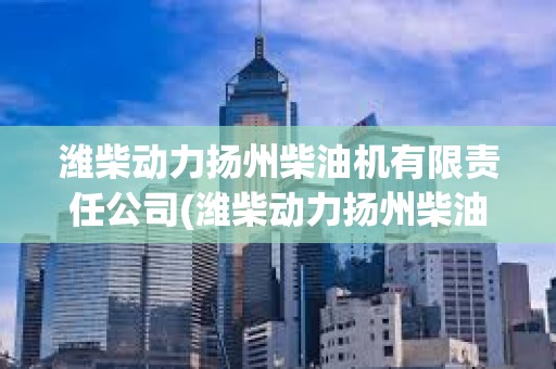 濰柴動(dòng)力揚(yáng)州柴油機(jī)有限責(zé)任公司(濰柴動(dòng)力揚(yáng)州柴油機(jī)有限責(zé)任公司營(yíng)業(yè)執(zhí)照)
