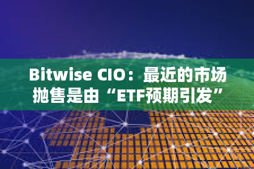 Bitwise CIO：最近的市場拋售是由“ETF預期引發”