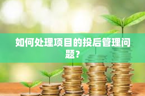 如何處理項目的投后管理問題？