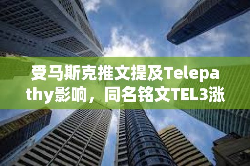 受馬斯克推文提及Telepathy影響，同名銘文TEL3漲至0.188美元
